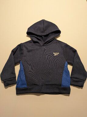 Reebok Boys Hoodie 3T Fleece Pullover Blue Athletic Logo